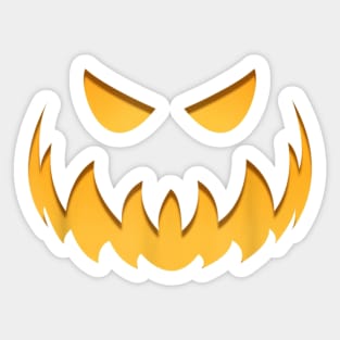 halloween scary evil pumpkin funny pumpkin head Sticker